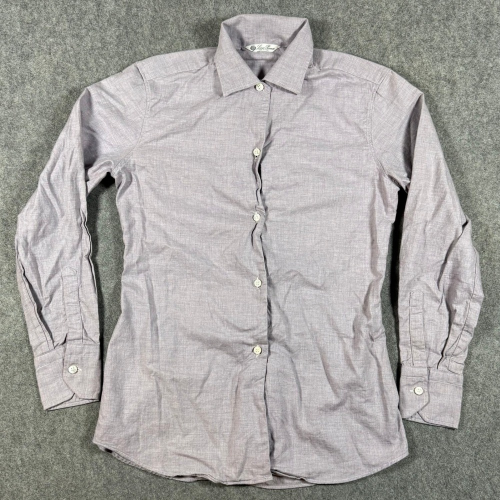 Loro Piana Shirt Womens 40 Lavender Cotton Cashmere Long Sleeve Button Italy
